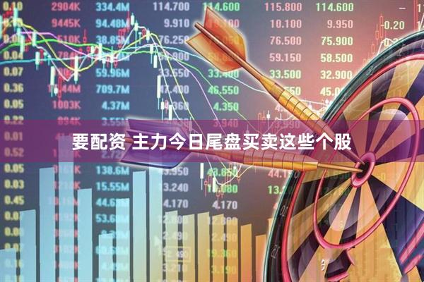 要配资 主力今日尾盘买卖这些个股